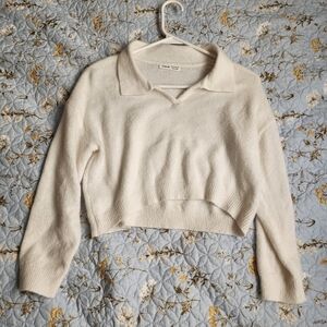 SHEIN Cream V-Neck Sweater